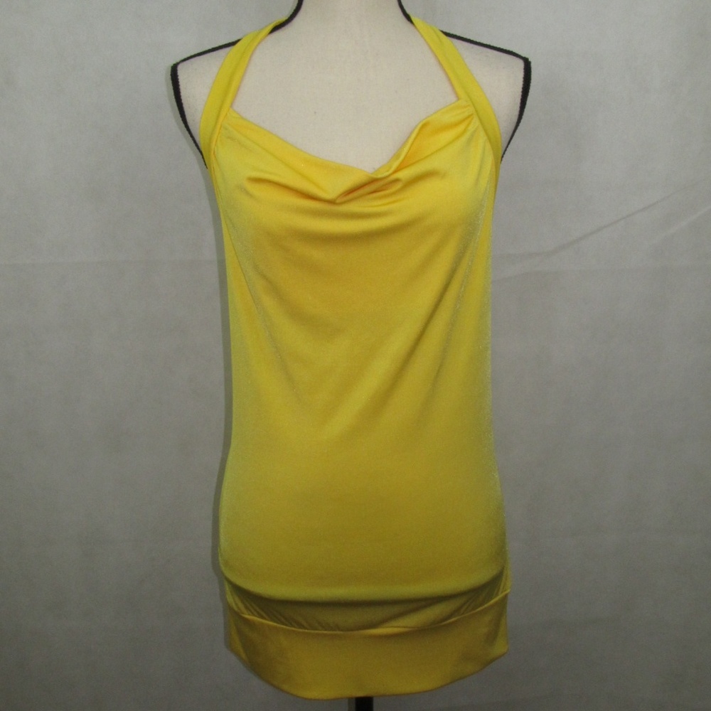Neon Bulux USA Yellow Top Size S Halter Stretchy
